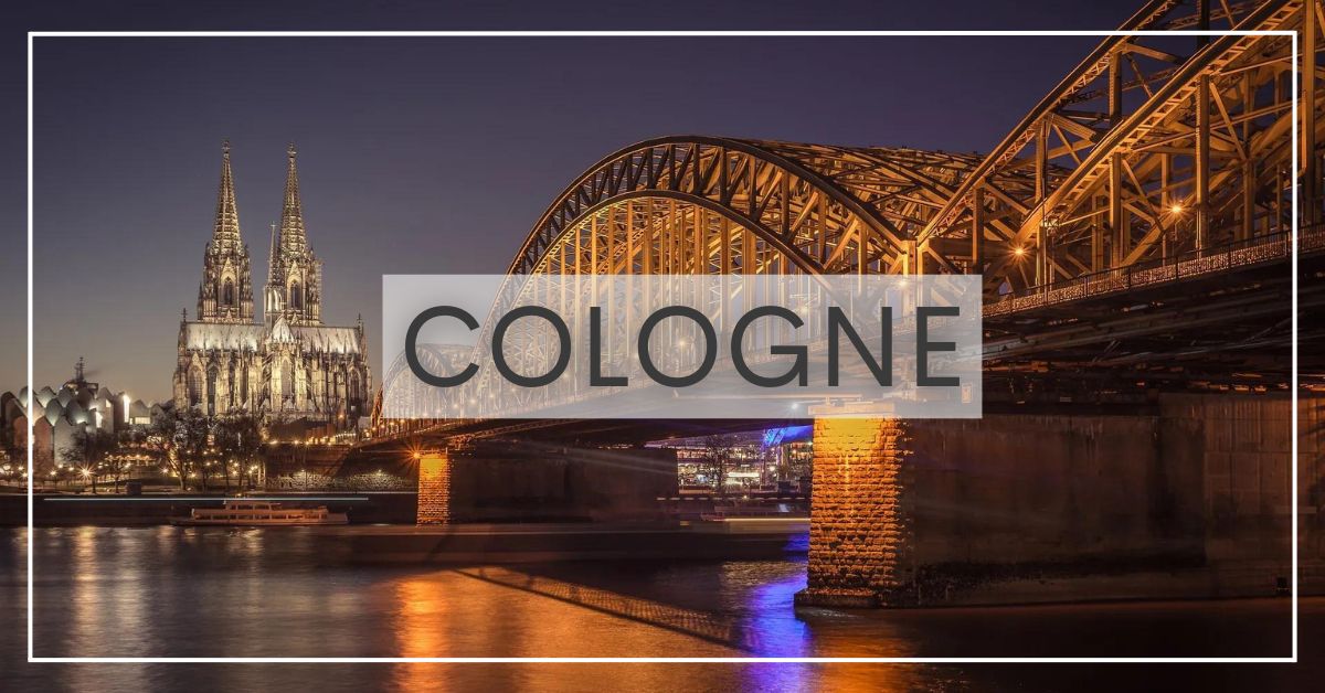 Cologne Bridge and Cathedral at night