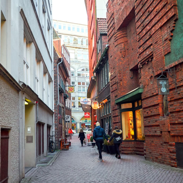 Window shopping down the Böttcherstraße in Bremen.