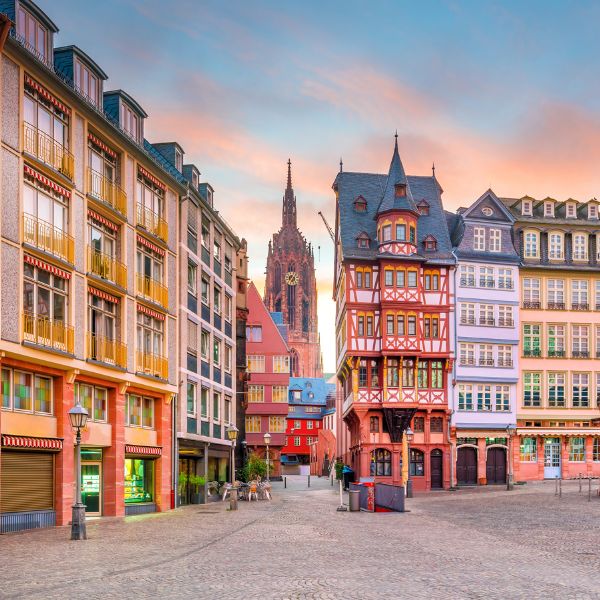 View of square in Frankfurt Old Town