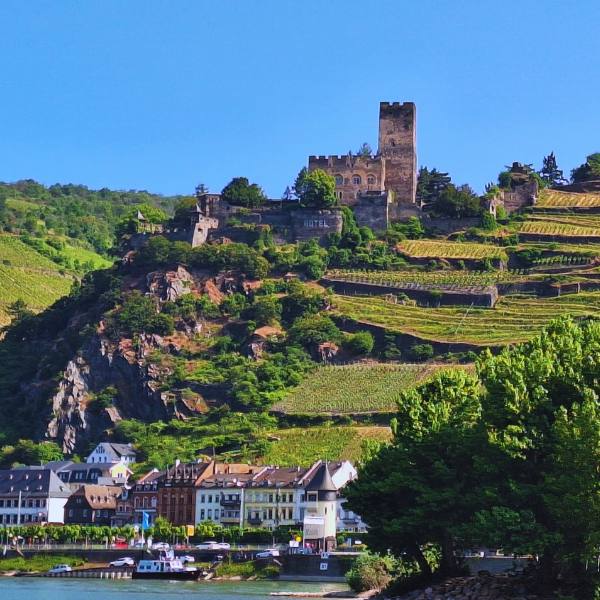 Gutenfels Castle Hotel on the River Rhine, Germany