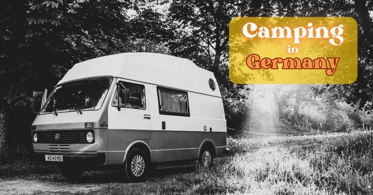 Camper van in the woods