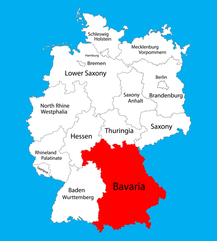 Bavaria State Map Bavaria State Map