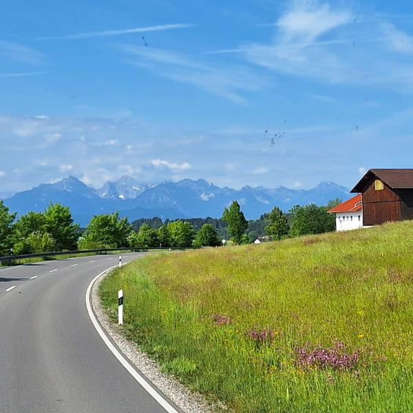 My view of the Bavarian Alps while passing through Munich, Germany Munich, Germany mountain landscape