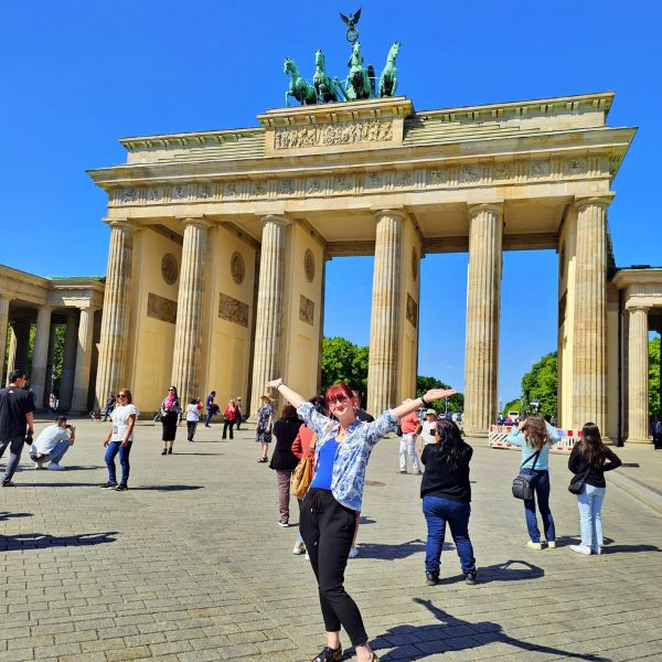 Old city gate with pillars