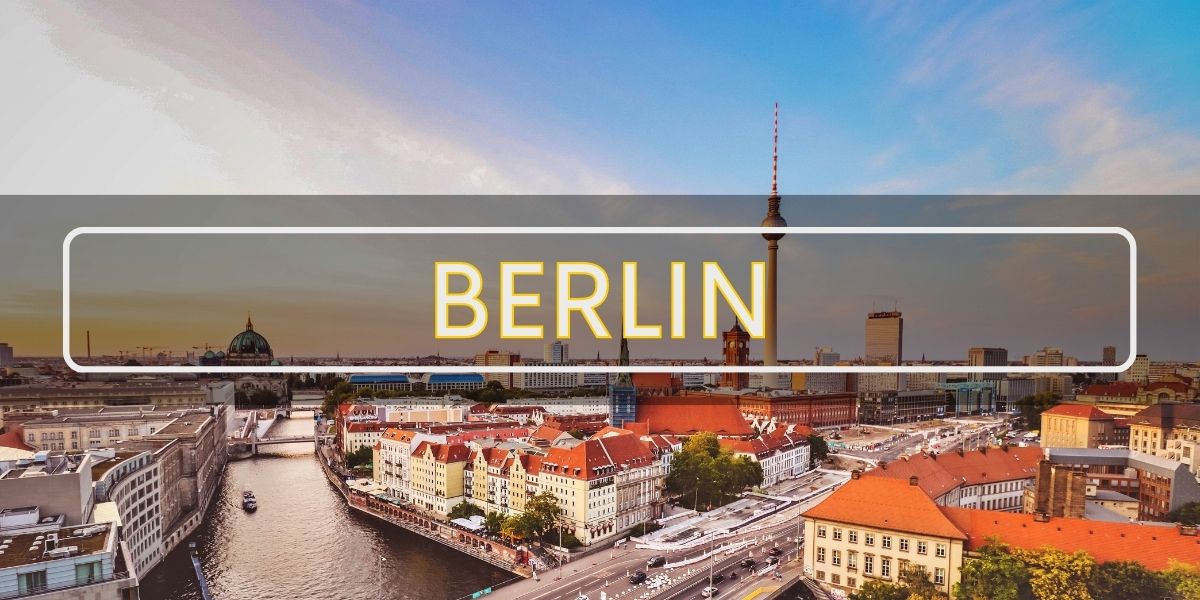 Berlin skyline at dusk