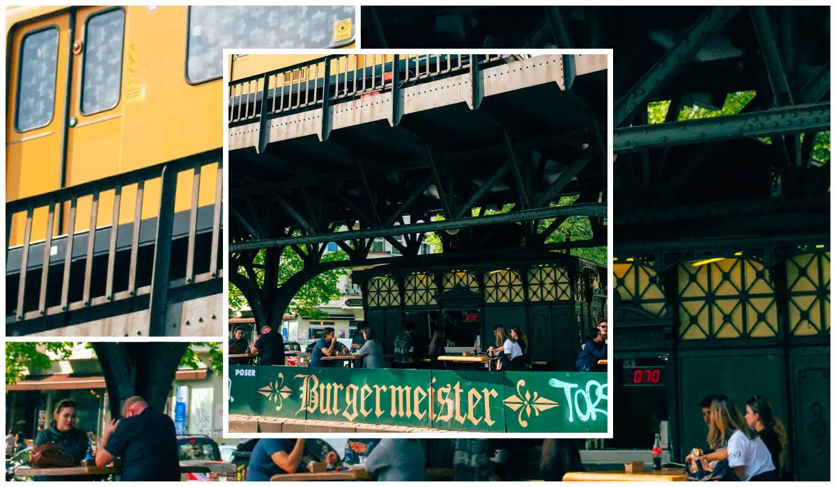 Burgermeister Burgermeister burger stand under the U1 U-Bahn tracks in Kreuzberg, Berlin