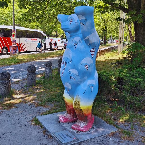 "Candy Bear": One of the famous Berlin bears spotted outside a Berlin museum Statue of Berlin Bear named Candy Bear
