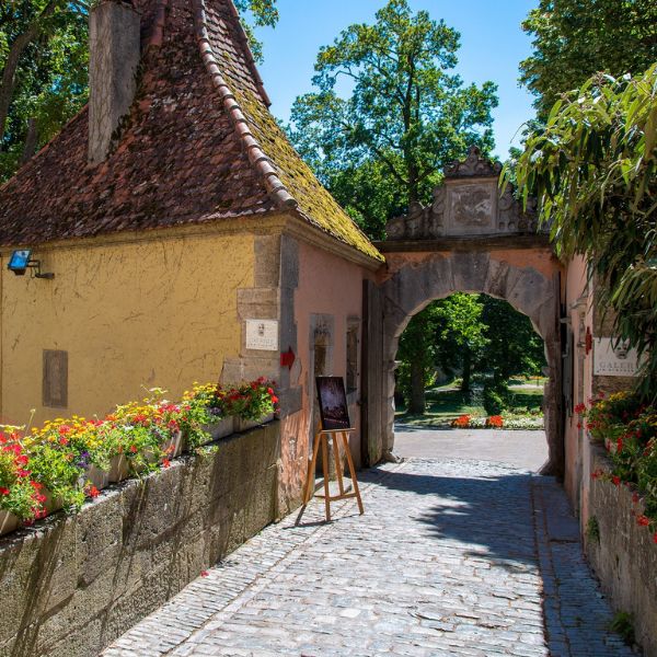 Castle Gate leading to the Castle Gardens in Rothenburg