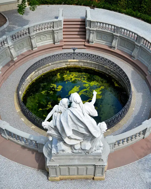Donauquelle Statue overlooking the Donauquelle spring in Donaueschingen, Germany