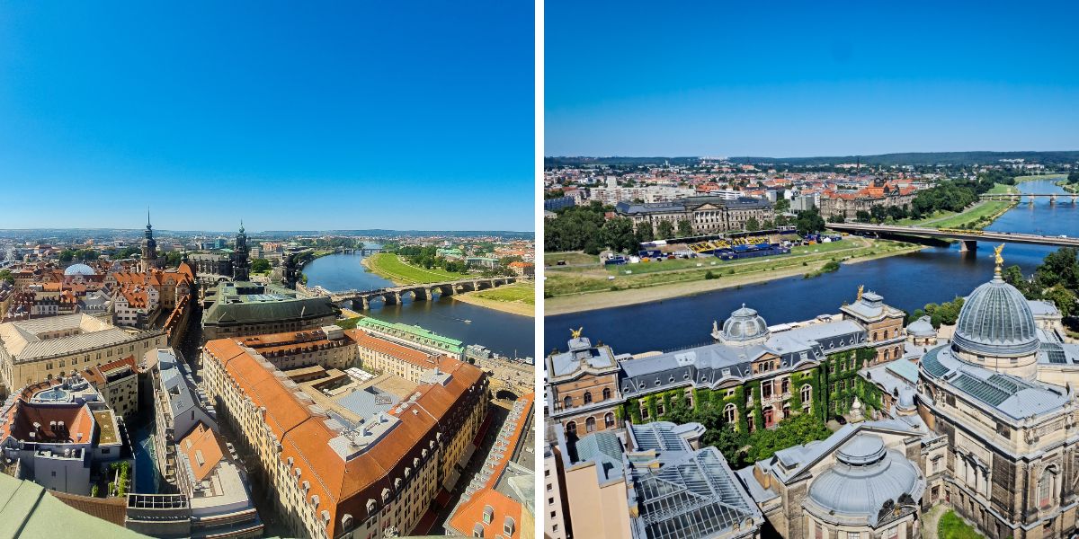 panorama of Dresden with buildings and river