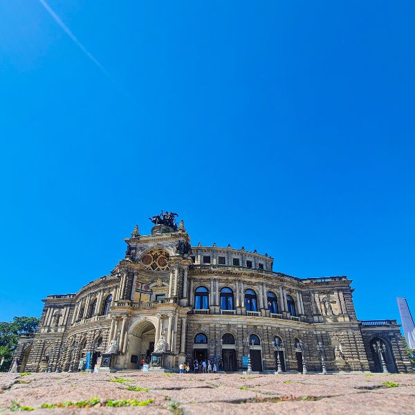 Dresden Semperoper grey building and blue sky