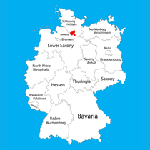 Map of Germany's federal states highlighting Hamburg in red.