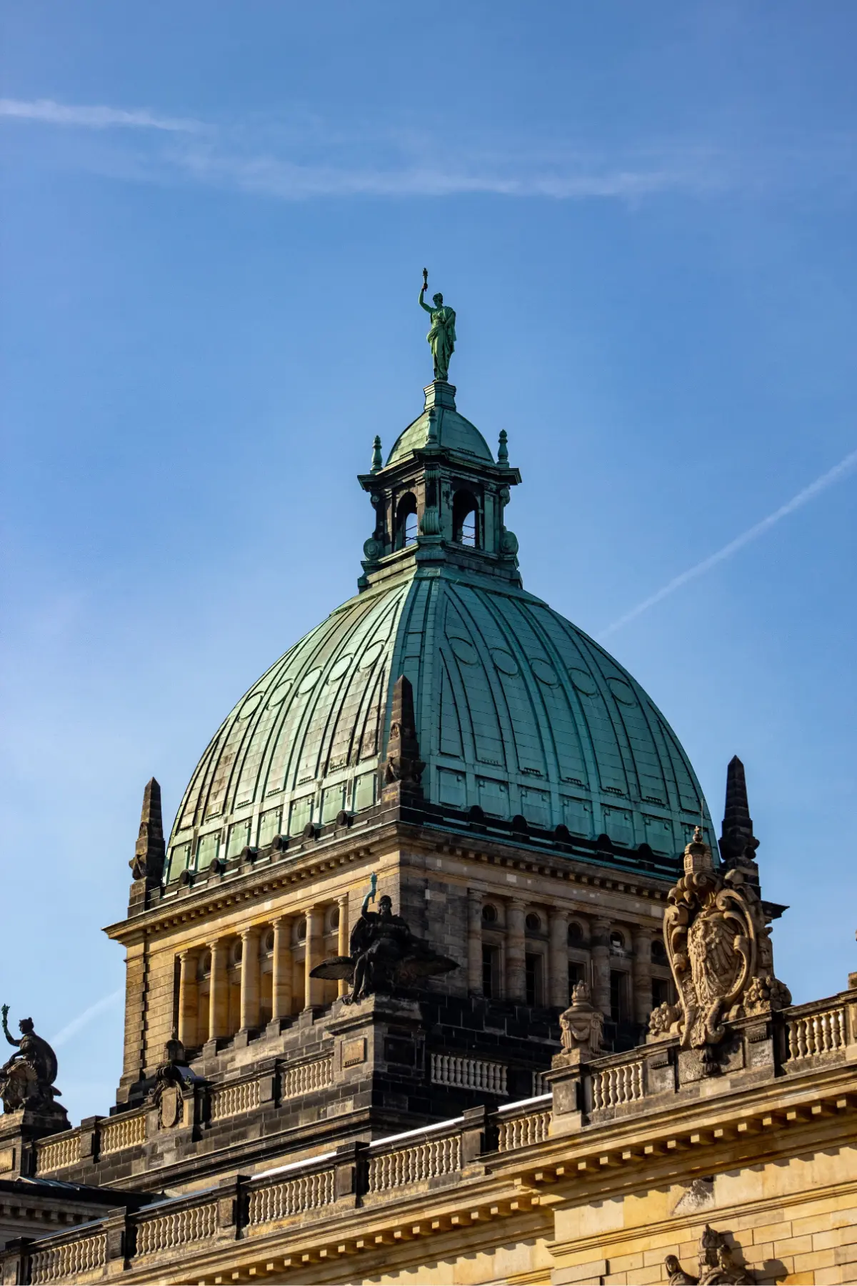 Green dome roof of Federal Court in Leipzig