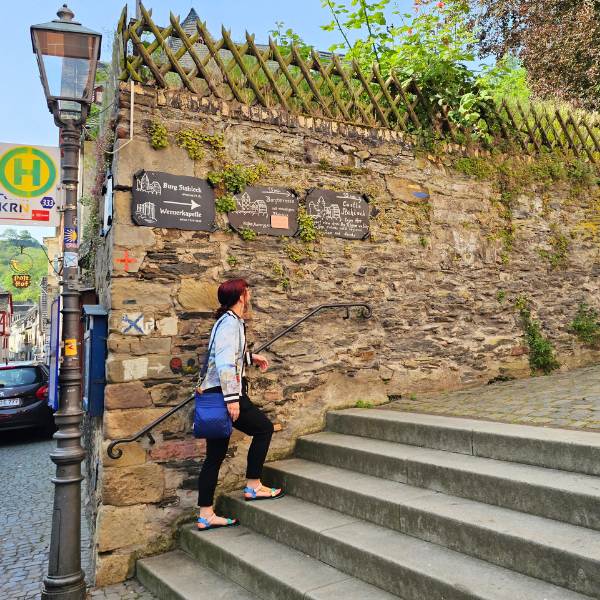 Myself on the stairs trying to figure out what the German sign says... But here's my locking bag! Myself on the stairs trying to figure out what the German sign says... But here's my locking bag!