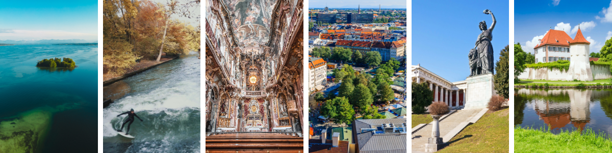 Collage of hidden gems in Munich