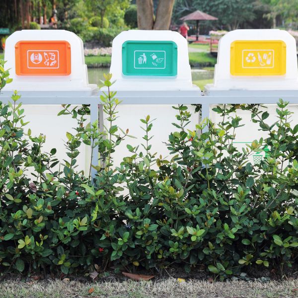 The bold colors really say "Hey! Pick that back up and put it in here" Recycling Bins: Things to avoid in Germany