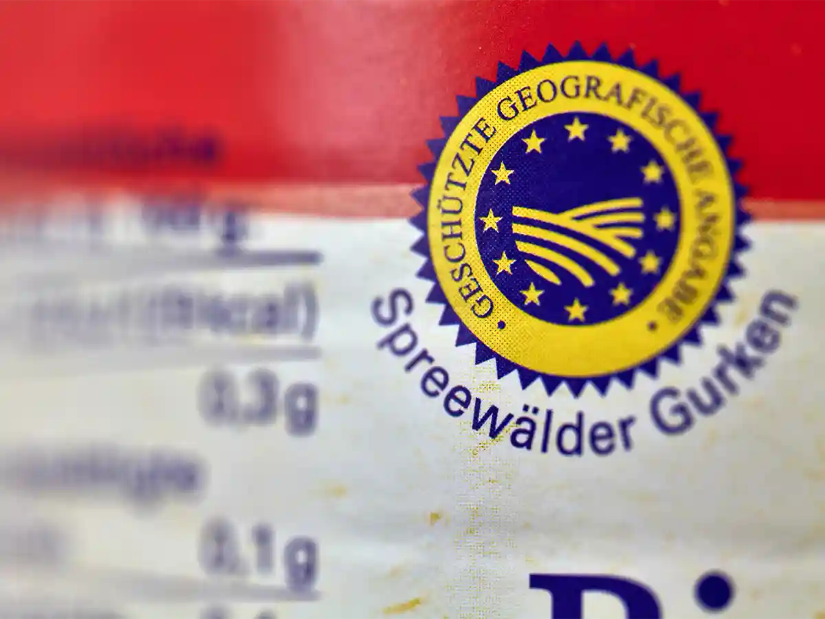 Official label for Spreewälder Gurken pickles from Brandenburg