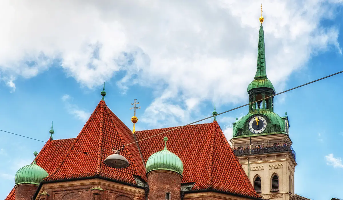 St. Peter’s Church in Munich, the city’s oldest church with panoramic views from its tower.