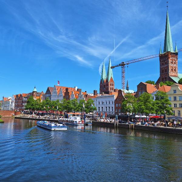 View of Lubeck from lock bridge