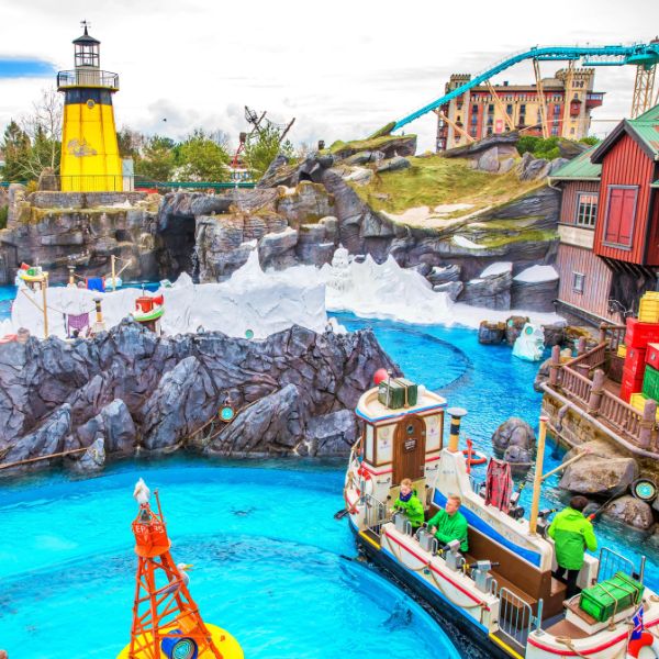 Europa Waterpark Waterpark with lighthouse and boat