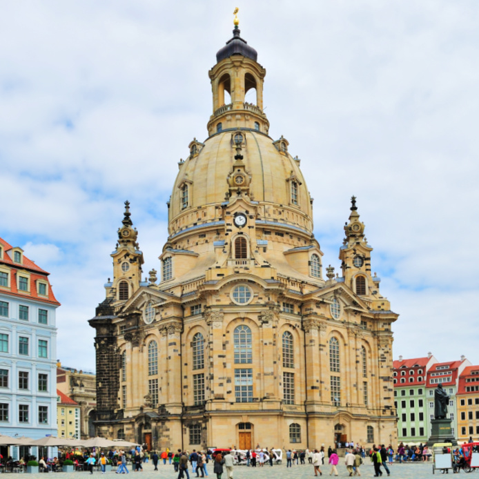 The Frauenkirche in Dresden, captured in this photo, stands as an amazing example of Baroque architecture.