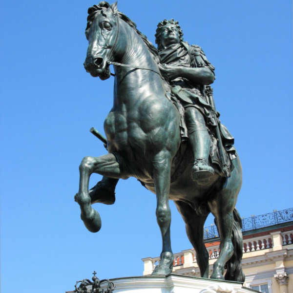Statute of Frederick II on horseback at the Charlottenburg Palace in Berlin