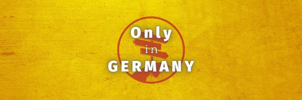 Only in Germany text on yellow background
