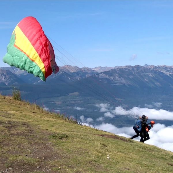 That's me taking off the top of a mountain in Golden, British Columbia!