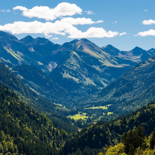 A view of the mountains of the Bavarian Alps.