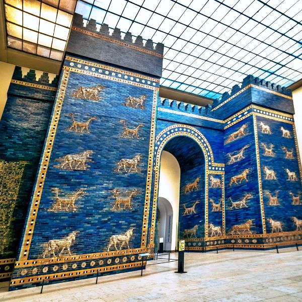 Blue and gold tiled ancient market gateway
