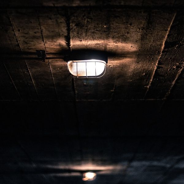 Dim light in underground bunker