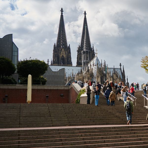Ludwig Museum near the twin-spired Cologne Cathedral in Cologne, Germany