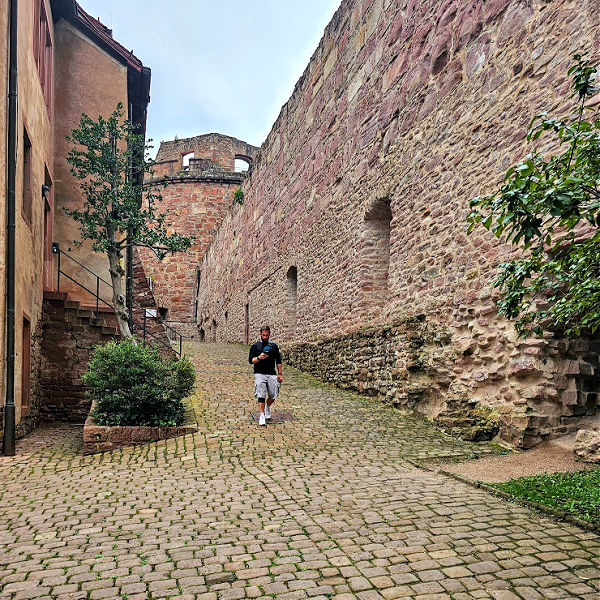 Eran in the Heidelberg Castle courtyard.