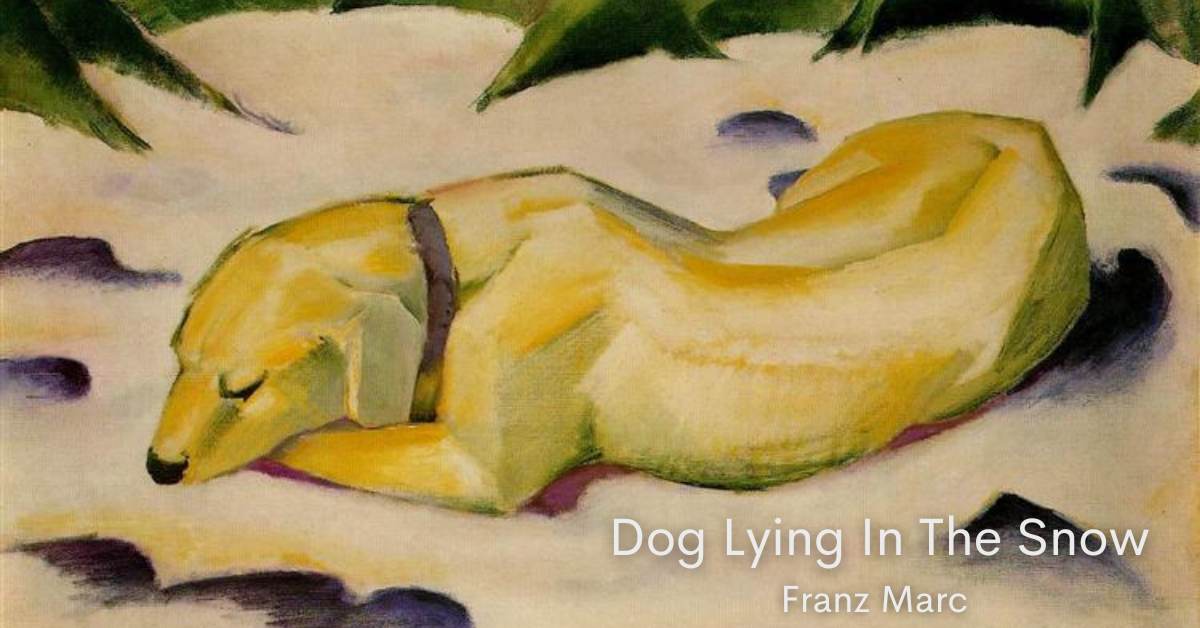 Dog Lying in the Snow by Franz Marc