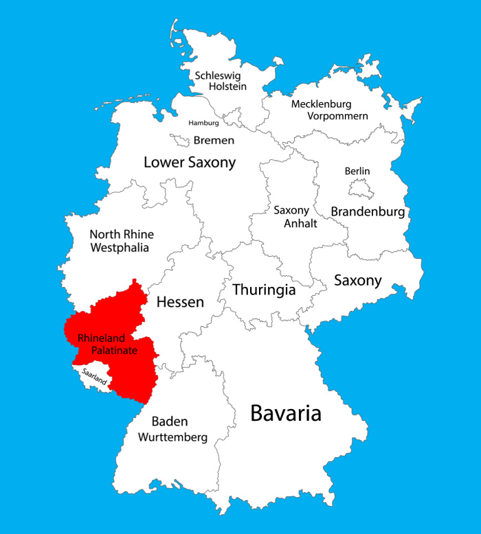 Rhineland-Palatinate State Map