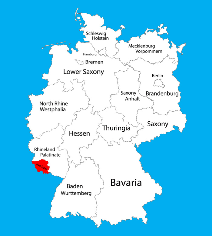 Saarland State Map