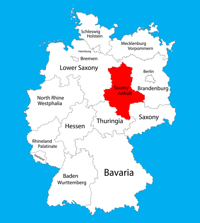 Saxony Anhalt State Map