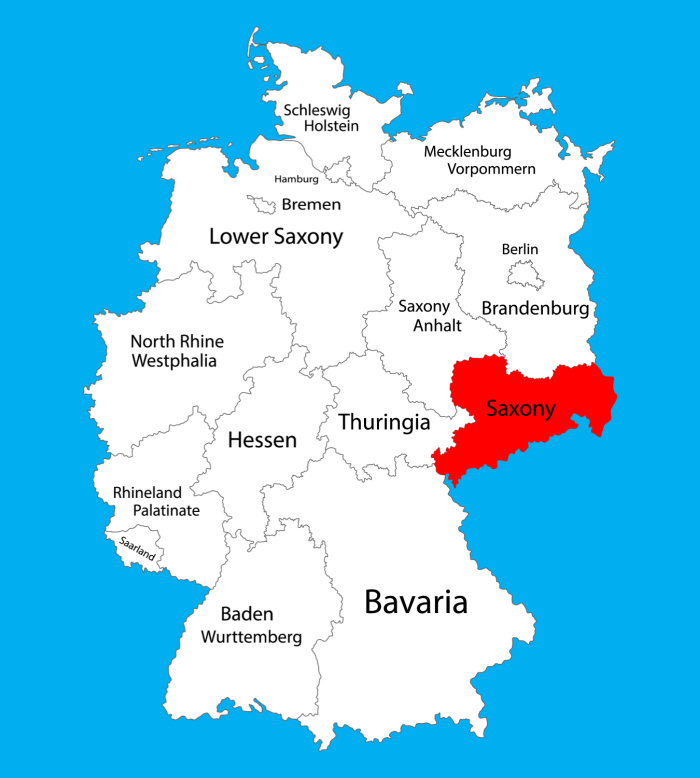 Saxony State Map