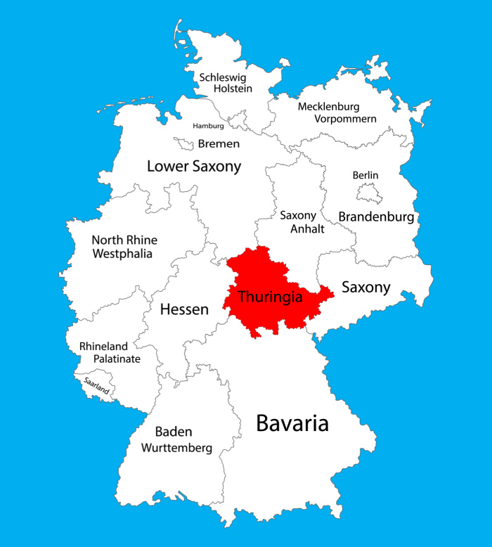 Thuringia State Map